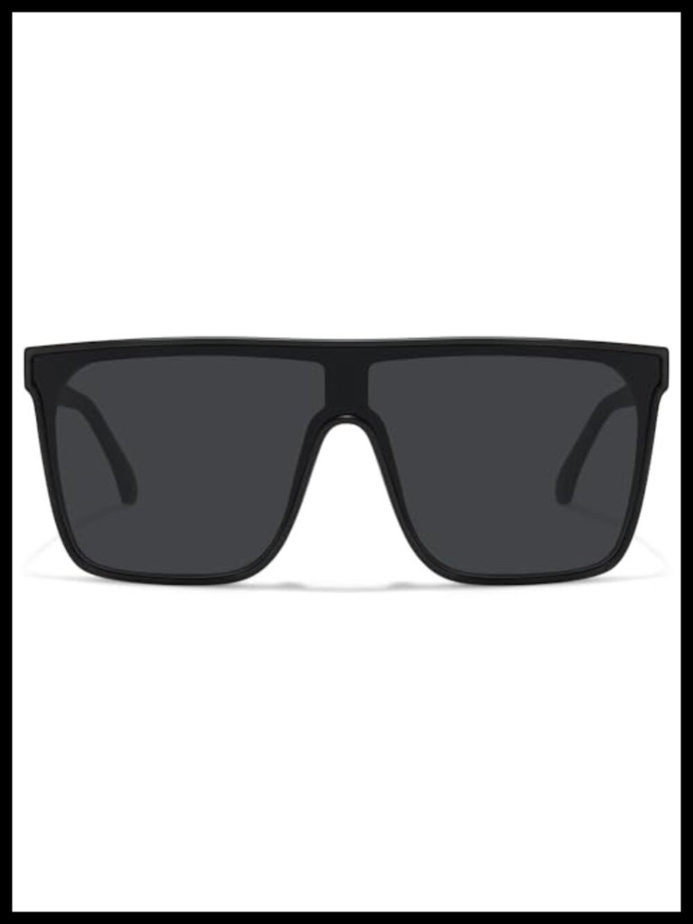 Trendy Square Oversized Sunglasses Flat Top Shield UV Protection Unisex
